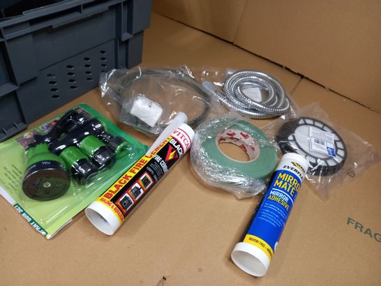 LOT OF APPROX 10 ASSORTED HOUSEHOLD ITEMS TO INCLUDE: SMOKE BOX, MIRROR ADHESIVE, FIRE ADHESIVE
