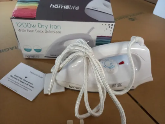 HOMELIFE 1200W DRY IRON WITH NON STICK SOLEPLATE