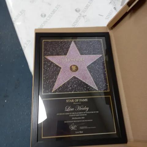 PERSONALISED STAR FRAME PICTURED