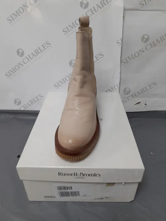 RUSSELL & BROMLEY LADIES CREAM WEDGE HEEL ANKLE BOOTS SIZE EU 37