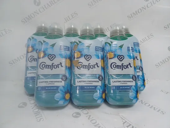 BOX OF 7 BOTTLES OF COMFORT FABRIC CONDITIONER BLUE SKIES 990ML EACH