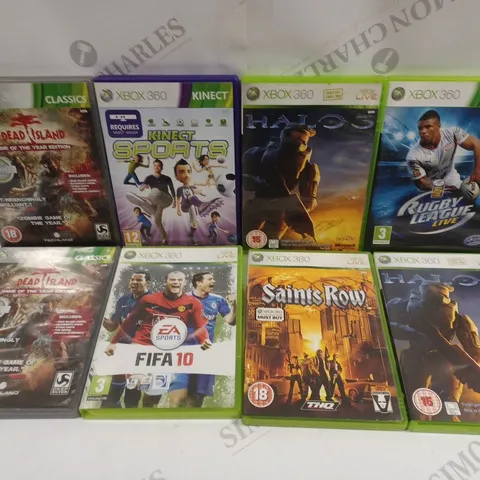 APPROXIMATELY 15 ASSORTED XBOX 360 VIDEO GAMES TO INCLUDE TEST DRIVE UNLIMITED, DESTINY, DEAD ISLAND ETC 