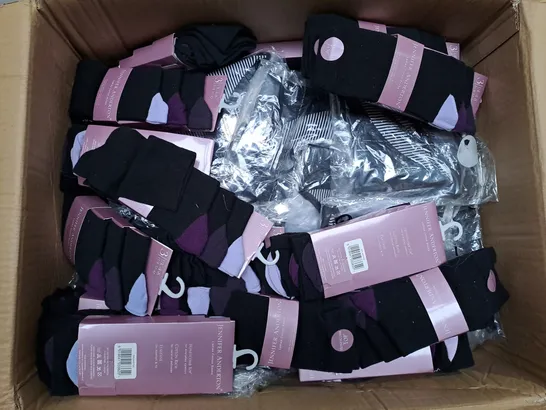 BOX OF APPROX 30 ASSORTED SOCKS AND BRIEFS - SIZES VARY 