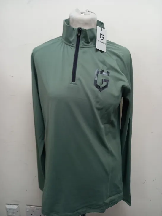 GYM CASTLE GREEN QUARTER ZIP - SIZE SMALL