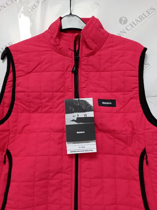 FINISTERRE WOMENS FIRECREST GILET IN CORAL RED - SIZE 10