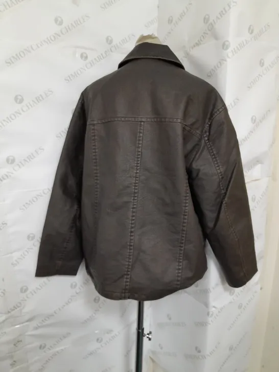 BDG LEATHER JACKET IN BROWN SIZE S
