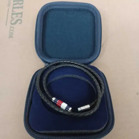 TOMMY HILFIGER DOUBLE LEATHER WRAP MENS BRACELET