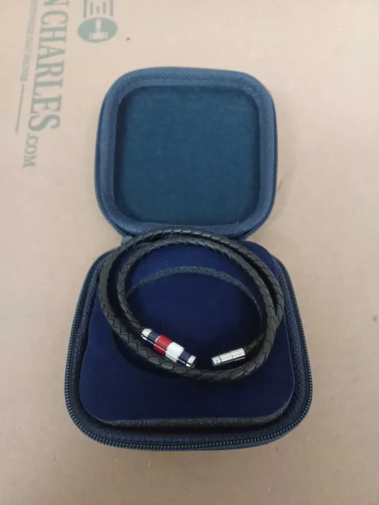 TOMMY HILFIGER DOUBLE LEATHER WRAP MENS BRACELET RRP £52