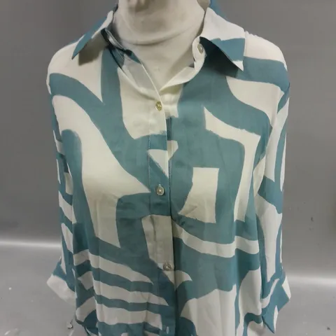 WYNNE LAYERS SEA BLUE BLOUSE SIZE M