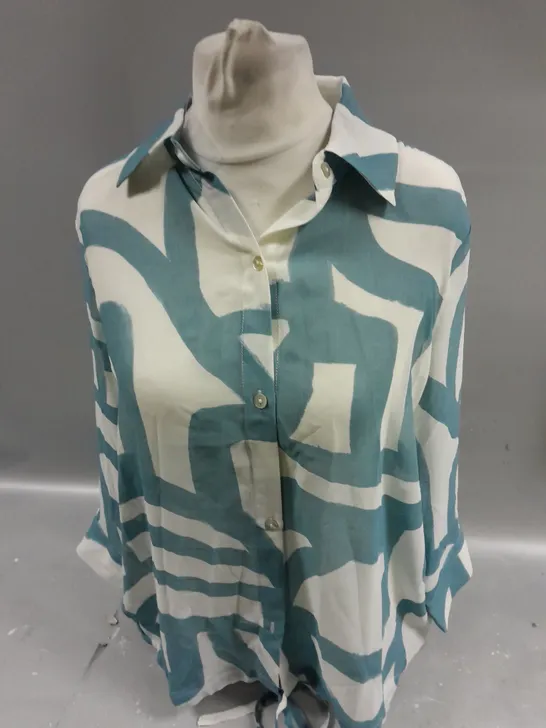 WYNNE LAYERS SEA BLUE BLOUSE SIZE M