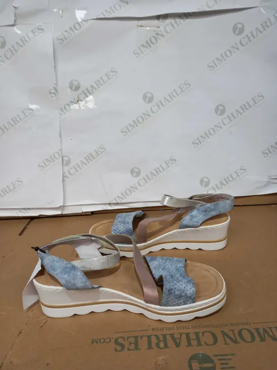 RIEKER BLUE WEDGED SANDALS SIZE 40