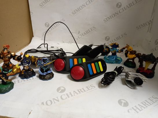 LOT OF 3 PLAYSTATION ACCESSORIES, TO INCLUDE BUZZ CONTROLLERS, SKYLANDERS & EYETOY