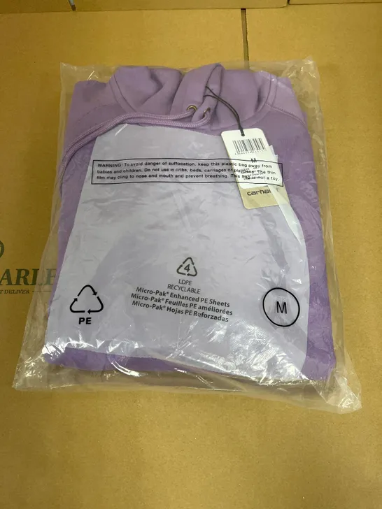 BAGGED CARHARTT HOODED CHASE SWEATSHIRT IN PURPLE SIZE MEDIUM