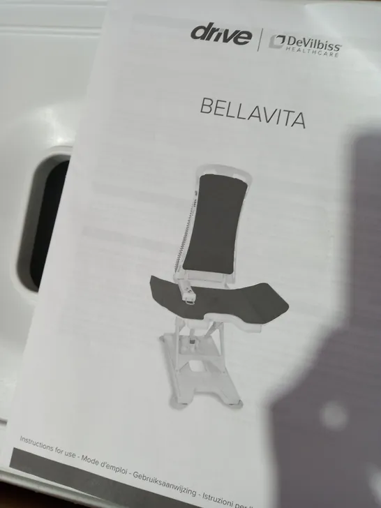 DRIVE BELLAVITA LIGHTWEIGHT RECLINING BATH LIFT WITH WHITE COVERS