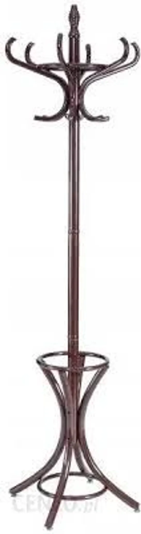 BOXED COSTWAY FLOOR STANDING HAT COAT WOOD HANGER W/ UMBRELLA RACK PRESTIGE - MAHOGANY