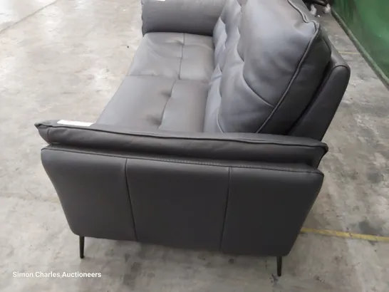 QUALITY ITALIAN DESIGNER BOLZANO POWER RECLINING TWO SEATER SOFA DARK GREY LEATHER 