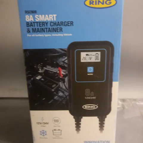 RING 8A SMART BATTERY CHARGER & MAINTAINER