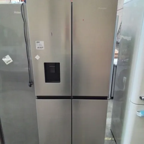 HISENSE 4 DOOR AMERICAN FRIDGE FREEZER WITH DRINK DISPENSER IN SILVER COLLECTION ONLY-