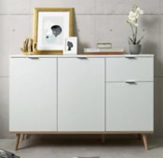 BOXED GOTEBORG 56 SIDEBOARD IN WHITE/SONOMA OAK - 2 BOXES