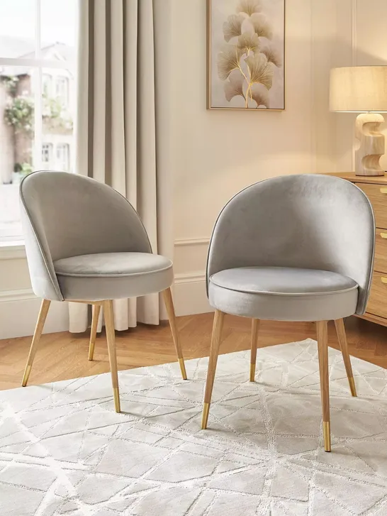 CARINA PAIR OF DINING CHAIRS - GREY - COLLECTION ONLY