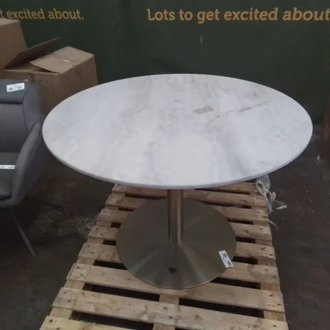 DESIGNER ROUND MARBLE/GRANITE DINING TABLE WITH GOLD BASE 