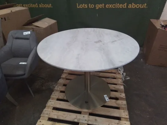 DESIGNER ROUND MARBLE/GRANITE DINING TABLE WITH GOLD BASE 