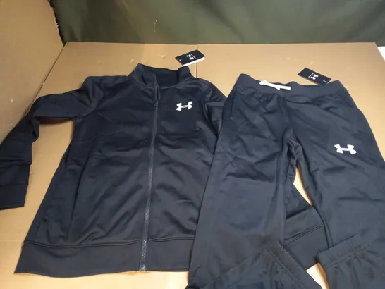 UNDER ARMOUR KNIT TRACK SUIT IN BLACK - UK KIDS MEDIUM