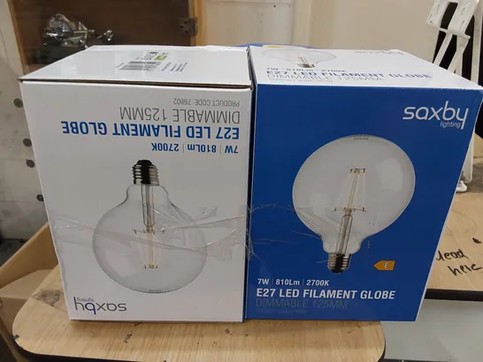 BOXED 50W EQUIVALENT G40 E27/MEDIUM LIGHT BULBS (SET OF 2)