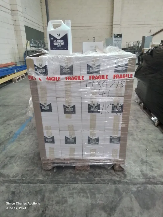 PALLET OF APPROXIMATELY 30 BOXES OF ALL SURFACE DISINFECTANT - APPROX X3 4L BOTTLES IN EACH BOX