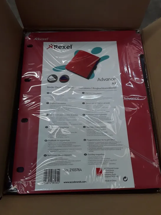 BOXED CONTAINING 5 PACKS OF 3 BRAND NEW REXEL BINDER DIVIDERS 