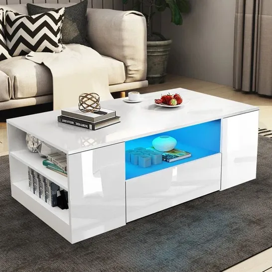 BONAIRE SOLID COFFEE TABLE WITH STORAGE WHITE