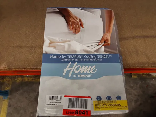 BOXED HOME BY TEMPUR COOLING TENCEL MATTRESS PROTECTOR AND FITTED SHEET - 150 X 200CM (1 BOX)