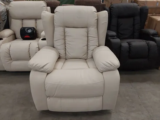 DESIGNER ELECTRIC RECLINING ARMCHAIR IN CREAM