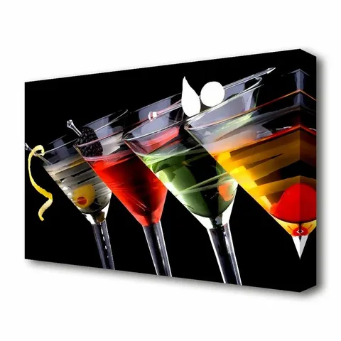 DRINKS ANYONE KITCHEN CANVAS PRINT WALL ART 