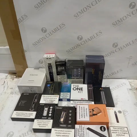 LOT OF ASSORTED E-CIGARETTES AND VAPE ACCESSORIES