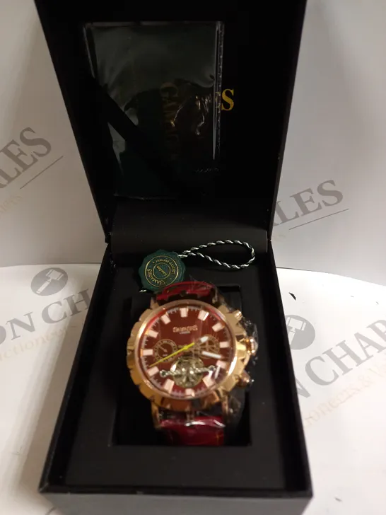 BOXED GAMAGES EXHIBITION RACER ROSE WATCH 