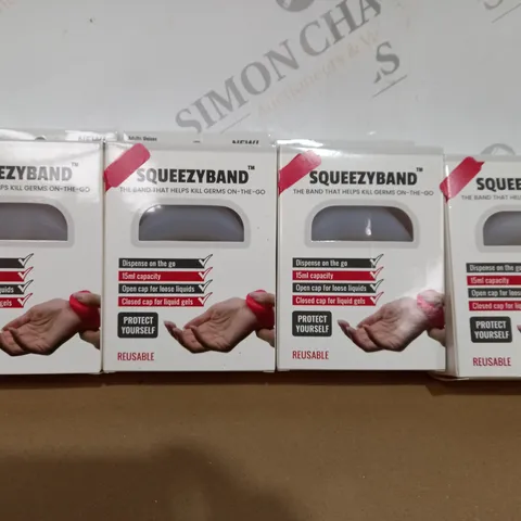 4 X BOXED QUEEZYBAND ON THE GO HYGIENE 