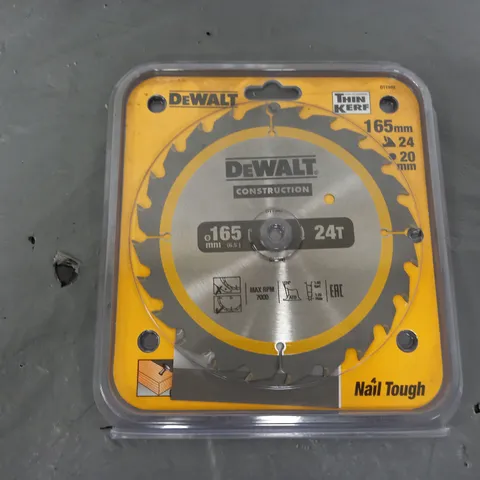 DEWALT CONSTRUCTION CIRCULAR SAW BLADE 165 X 20MM X 24T - DEWDT1949QZ