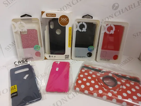 BOX OF APPROX 40 ASSORTED PHONE/TABLET CASES FOR VARIOUS PHONES