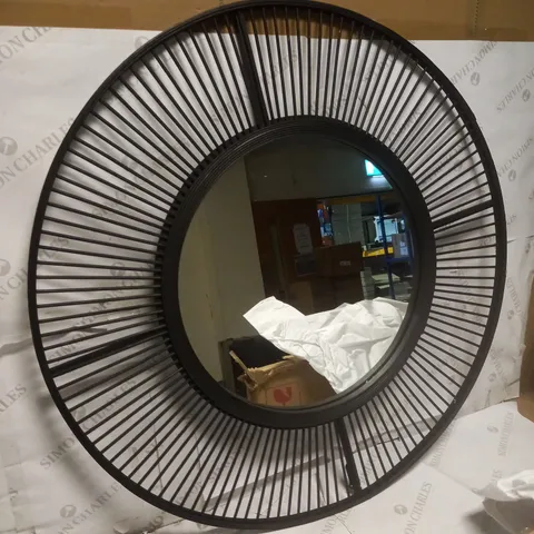 KELLY HOPPEN BAMBOO CIRCULAR MIRROR, BLACK [COLLECTION ONLY]