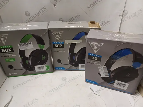 APPROXIMATELY 25 BOXED HEADSETS TO INCLUDE TURTLE BEACH RECON 70, TURTLE BEACH RECON 50P, TURTLE BEACH RECON 50X, ETC