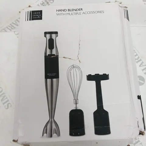 BOXED JOHN LEWIS HAND BLENDER WITH ACCESSORIES