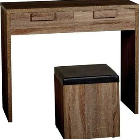 BOXED CAMBOURNE 2 DRAWER DRESSING TABLE IN DARK SONOMA OAK EFFECT VENEER (1 BOX)