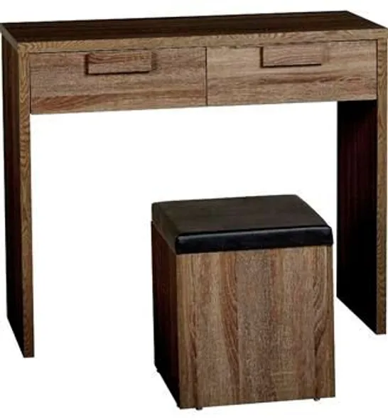 BOXED CAMBOURNE 2 DRAWER DRESSING TABLE IN DARK SONOMA OAK EFFECT VENEER (1 BOX)