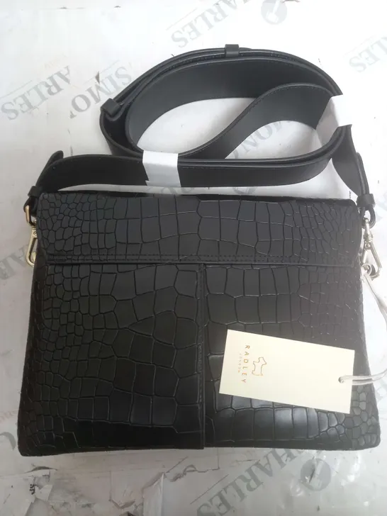 RADLEY LONDON CROC CROSSBODY BAG IN BLACK