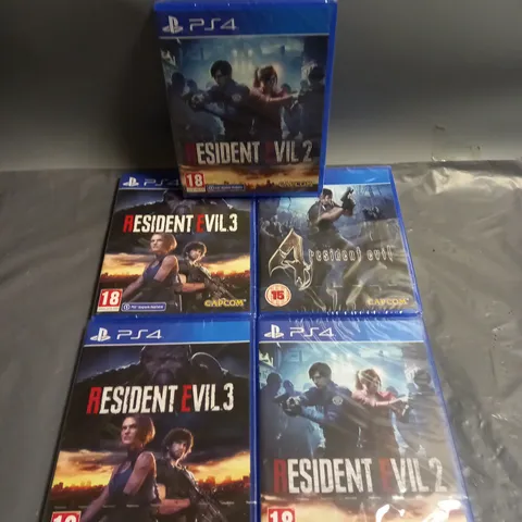 LOT OF 5 SEALED RESIDENT EVIL PS4 GAMES 18+