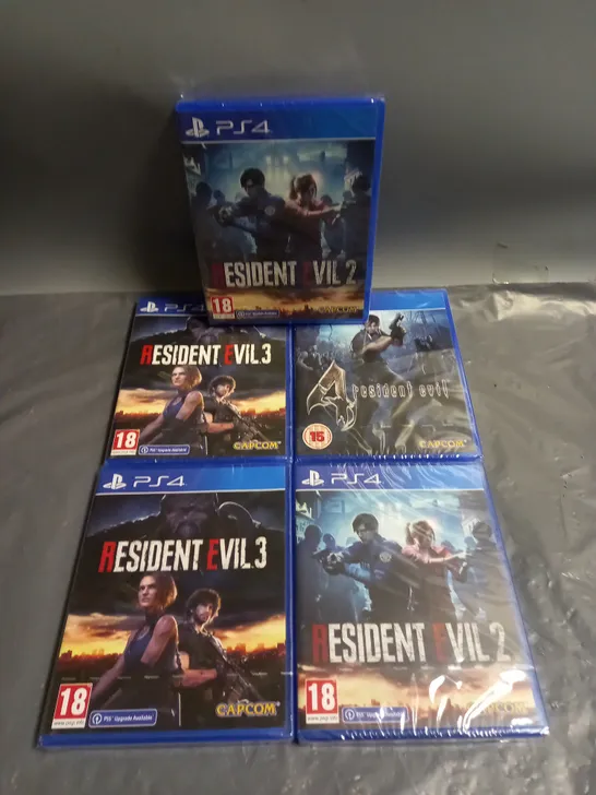 LOT OF 5 SEALED RESIDENT EVIL PS4 GAMES 18+