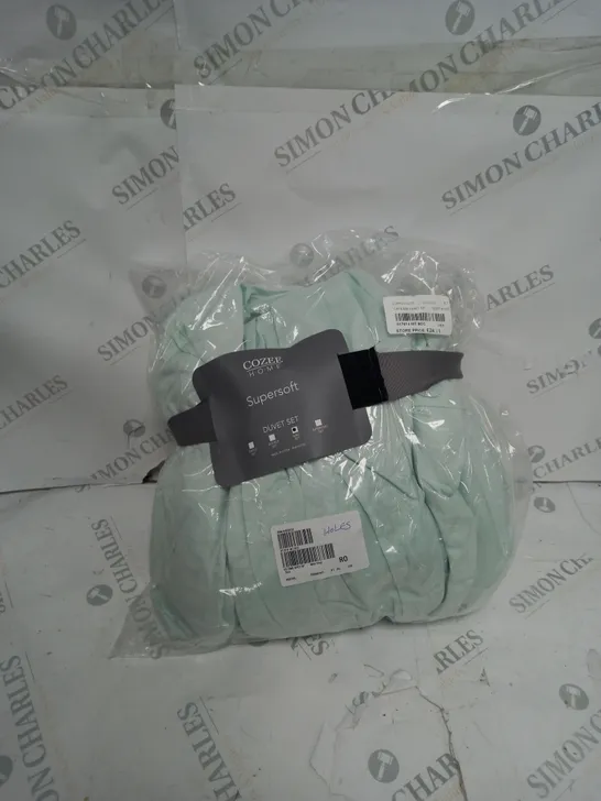 SUPERSOFT BY COZEE HOME EMBOSSED SPOT DUVET SET MINT KING SIZE