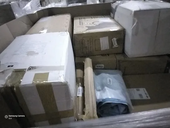 PALLET OF ASSORTED ITEMS INCLUDING ANGELSHIELD TOILET SEAT, STOREMIC TOILET SEAT, DONYER POWER ELECTRICAL HEATER, RECCI BEDDING, AIR COOLER