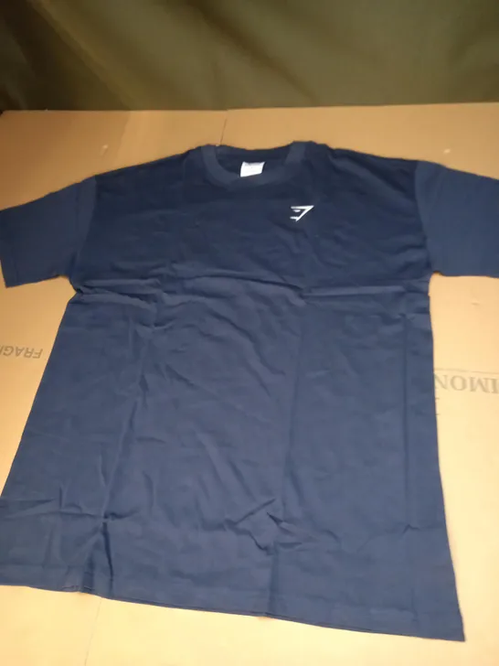 MENS NAVY BLUE GYMSHARK T-SHIRT SIZE SMALL